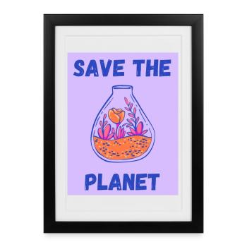 ECOLOGIE. PLANETE. NATURE. JARDIN. ARBRE. FLEUR - Affiche encadrée (27 × 37 cm) - noir - Devant