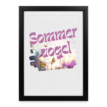 Summer bird - Butterfly - Vocabulary - Framed poster (27 × 37 cm) - black - Front