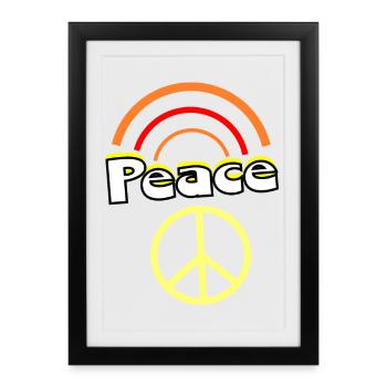 Motif des années 70 - Affiche encadrée (27 × 37 cm) - noir - Devant