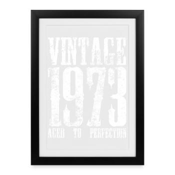 Vintage 1973 Retro Typography - Framed poster (27 × 37 cm) - black - Front