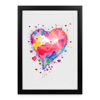 Heart - Framed poster (27 × 37 cm) - black - Front