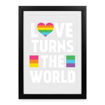 Mois de la fierté LGBT - L’amour tourne le monde - Affiche encadrée (27 × 37 cm) - noir - Devant