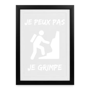 ESCALADE. CLIMB. CLIMBING. ESCALADE. VAN. GRIMPE. - Affiche encadrée (27 × 37 cm) - noir - Devant