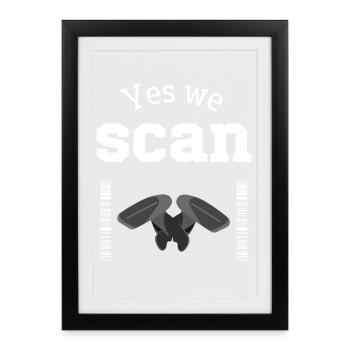 Yes we scan, Scanner, Barcode - Framed poster (27 × 37 cm) - black - Front