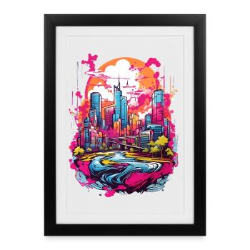 Townscape - Framed poster (27 × 37 cm) - black - Front