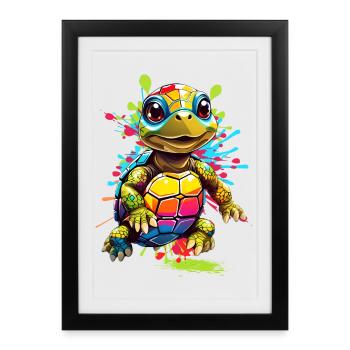 Tortue - Affiche encadrée (27 × 37 cm) - noir - Devant
