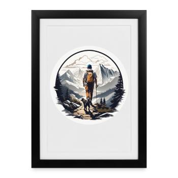 Randonnée Complice - Affiche encadrée (27 × 37 cm) - noir - Devant