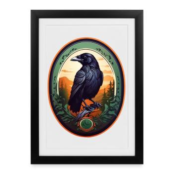 Black Raven - Framed poster (27 × 37 cm) - black - Front