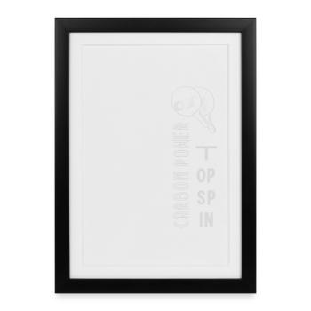 Graphisme Tennis de table Noir Blanc - Affiche encadrée (27 × 37 cm) - noir - Devant