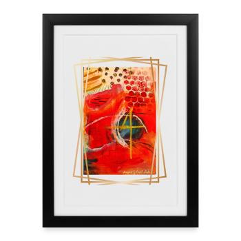 Abstraction de formes géométriques vibrantes - Affiche encadrée (27 × 37 cm) - noir - Devant
