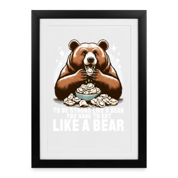 Pelmeni Bear Strong Gift - Framed poster (27 × 37 cm) - black - Front