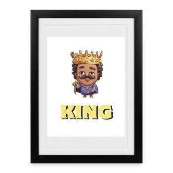 Mon design - Affiche encadrée (27 × 37 cm) - noir - Devant
