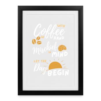 Début du lever du soleil - Affiche encadrée (27 × 37 cm) - noir - Devant