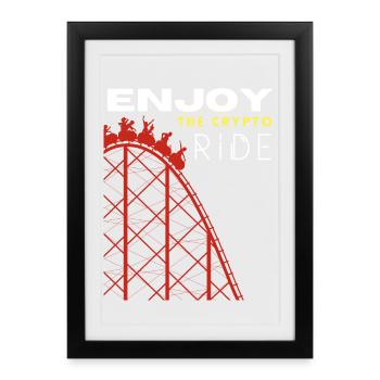 Montagnes russes crypto - Affiche encadrée (27 × 37 cm) - noir - Devant