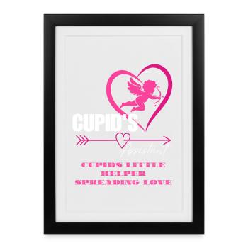 T-shirt Cœur de l’Assistant de Cupidon - Affiche encadrée (27 × 37 cm) - noir - Devant