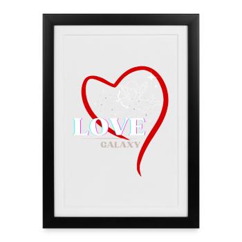 Amour Cosmique de Cupidon - Affiche encadrée (27 × 37 cm) - noir - Devant
