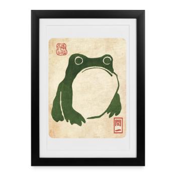 Grumpy Frog (Matsumoto Hoji) - Framed poster (27 × 37 cm) - black - Front