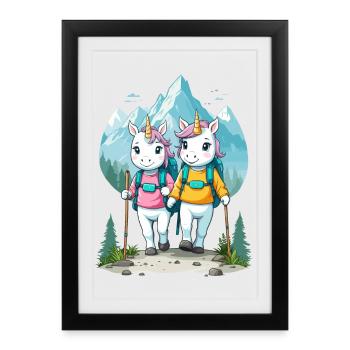 Wanderer Unicorns - Framed poster (27 × 37 cm) - black - Front
