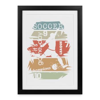 retro football player shot explosion vintage - Framed poster (27 × 37 cm) - black - Front