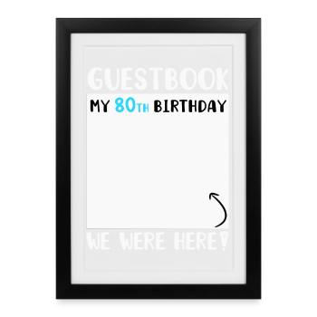 80. Geburtstag - Gerahmtes Poster (27 × 37 cm) - Schwarz - Vorne