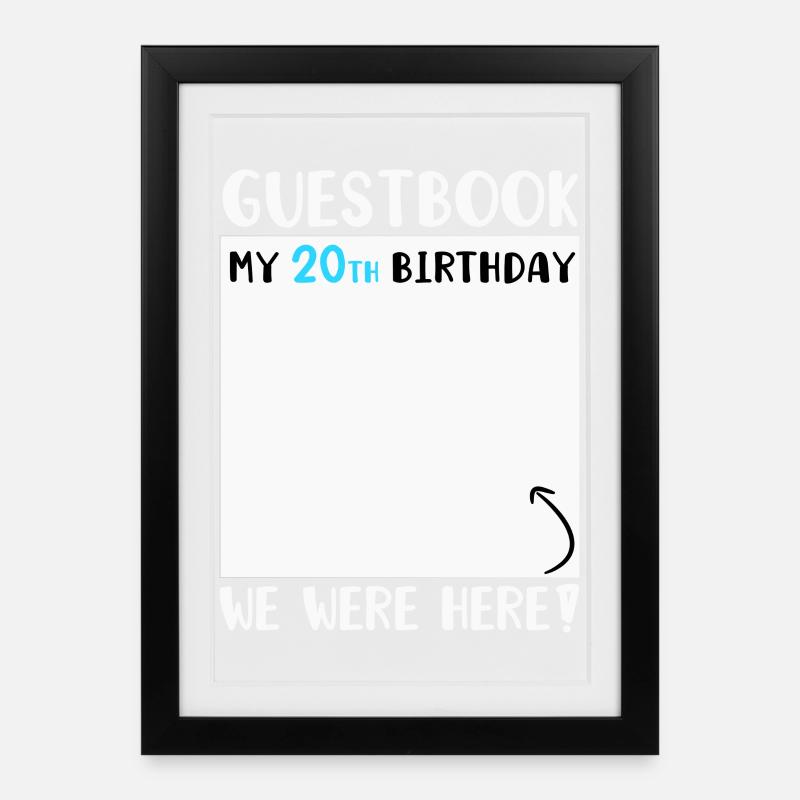 20. Geburtstag - Gerahmtes Poster (27 × 37 cm) - Schwarz