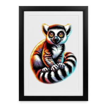 Lémurien - Affiche encadrée (27 × 37 cm) - noir - Devant
