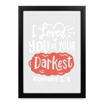 Christlicher Bibelvers Religiös - Gerahmtes Poster (27 × 37 cm) - Schwarz - Vorne