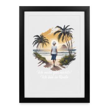 Le retraité n’a rien à payer pour les produits sombres - Affiche encadrée (27 × 37 cm) - noir - Devant