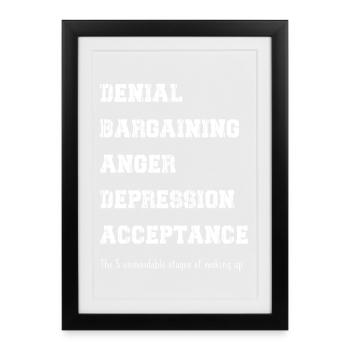 Les cinq phases du réveil - Affiche encadrée (27 × 37 cm) - noir - Devant