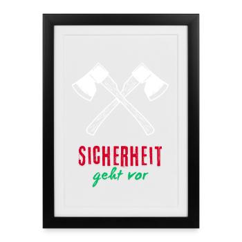 Sicherheit geht vor - Gerahmtes Poster (27 × 37 cm) - Schwarz - Vorne