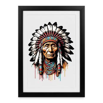 American Indian American - Framed poster (27 × 37 cm) - black - Front