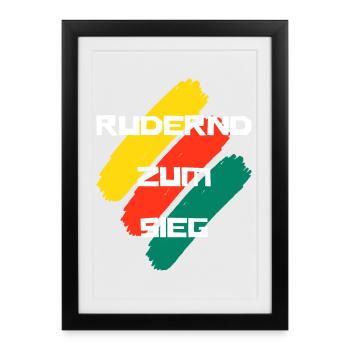 Rowing to victory - Framed poster (27 × 37 cm) - black - Front
