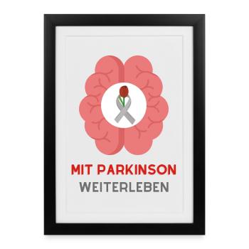Vivre avec la maladie de Parkinson : force et espoir - Affiche encadrée (27 × 37 cm) - noir - Devant