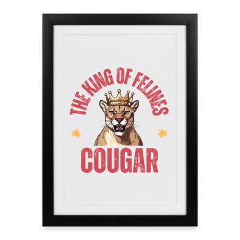 Couguar agressif - Affiche encadrée (27 × 37 cm) - noir - Devant