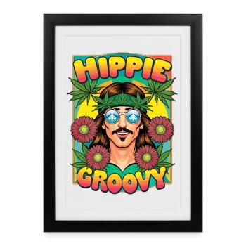 Hippie Movement - Framed poster (27 × 37 cm) - black - Front