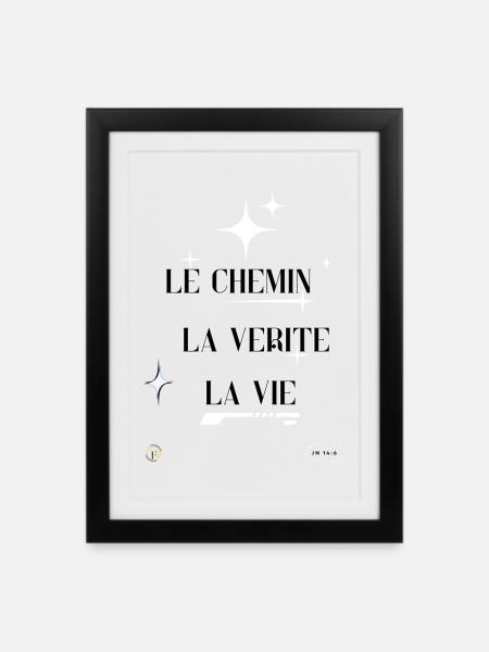 le chemin - Affiche encadrée (27 × 37 cm) - noir