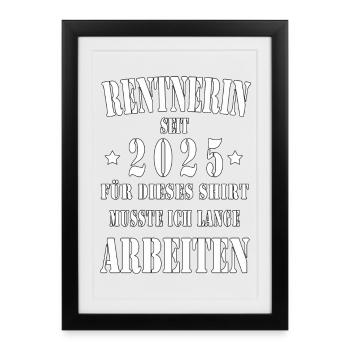 Pensioner 2025 Pension Retirement Wife Gift - Framed poster (27 × 37 cm) - black - Front