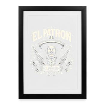 Graphique de gangster El Patron Sombrero - Affiche encadrée (27 × 37 cm) - noir - Devant