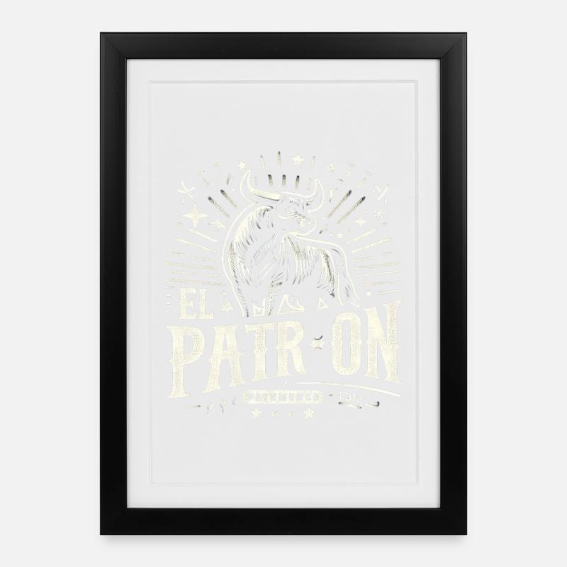 El PatrOn Bull Logo - Framed poster (27 × 37 cm) - black