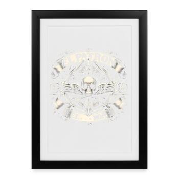 El Patron Skull with Wings - Framed poster (27 × 37 cm) - black - Front