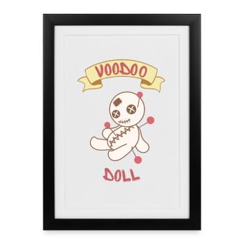 Poupée vaudou vaudou - Affiche encadrée (27 × 37 cm) - noir - Devant