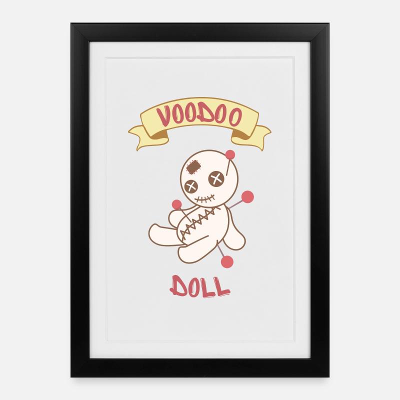 Voodoo Voodoo Voodoo Puppe - Gerahmtes Poster (27 × 37 cm) - Schwarz