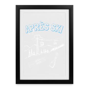 Cool Unisex Apres Ski Sweater, Skiing Gift Ideas - Framed poster (27 × 37 cm) - black - Front