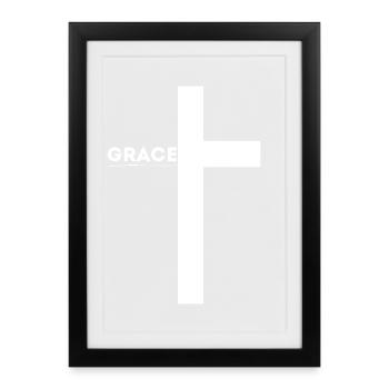 'Grace' - Faith-Based Clothing - Christianity - Framed poster (27 × 37 cm) - black - Front