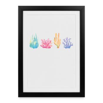 Récif corallien vibrant - Affiche encadrée (27 × 37 cm) - noir - Devant