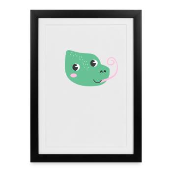 Amazing Tropical Iguana - Framed poster (27 × 37 cm) - black - Front