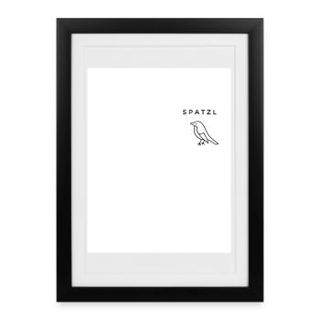 Spatzl - Gerahmtes Poster (27 × 37 cm) - Schwarz - Vorne