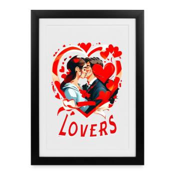 Lovers - Framed poster (27 × 37 cm) - black - Front