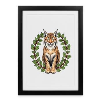 The power of nature: lynx and freedom - Framed poster (27 × 37 cm) - black - Front