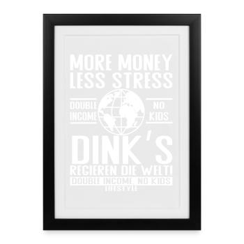 Plus d’argent, moins de stress – DINK Lifestyle - Affiche encadrée (27 × 37 cm) - noir - Devant